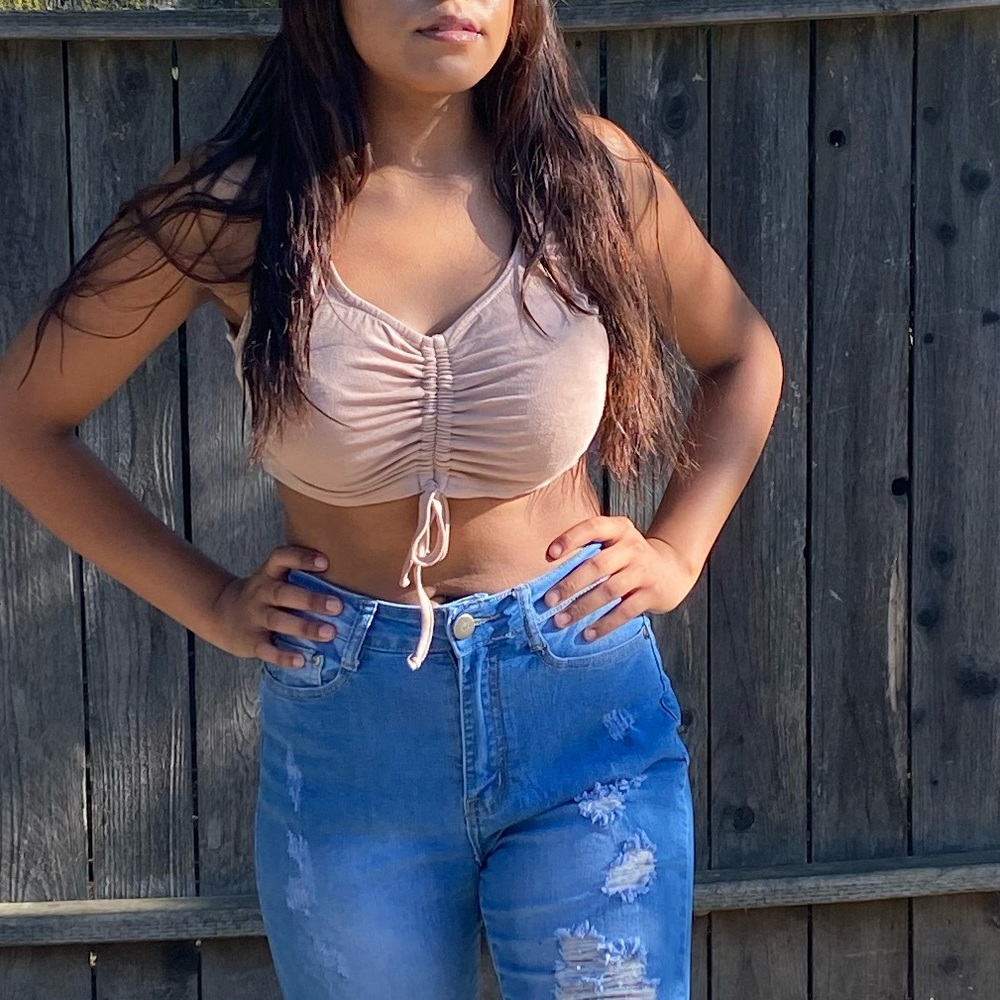 Tan crop top
